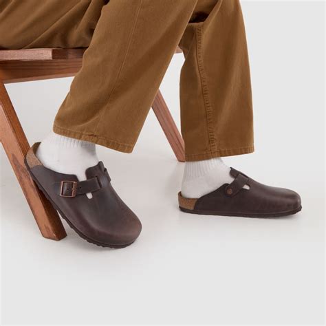 Mens Dark Brown BIRKENSTOCK Boston Clog Sandals | schuh