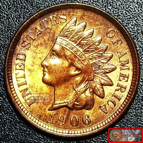 Scarce 1906 Indian Head Cent, Full Liberty & Date, Unc, Bu, Ms, Deep ...