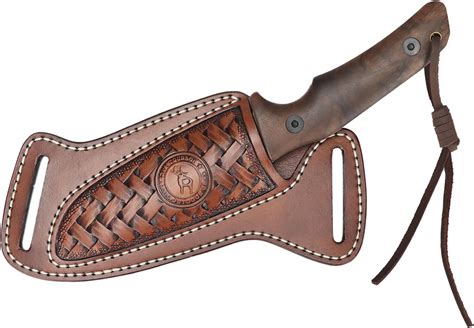 Tourbon Leather Fixed Blade Knife Sheath for Belt Knives Holder Cross ...