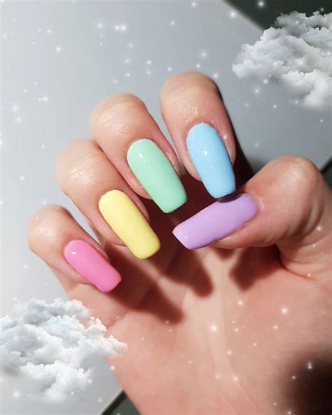 Pastel Color Nails Rainbow at Angela Bates blog