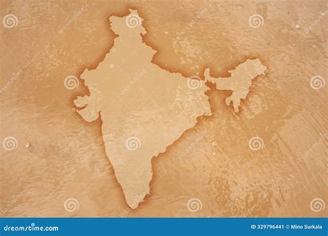 Map India.Brown India Map. Map Of India Vector Silhouette.India Vector ...