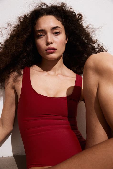 Firm Shape Swimsuit - Dark red - Ladies | H&M GB