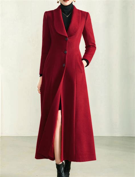 Women Long Full Length Wool Jacket,wool Trench Coat,fitted Coat,dress ...