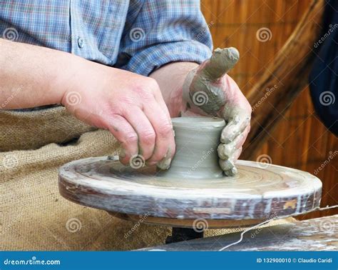 Molding the clay stock photo. Image of bowl, molding - 132900010