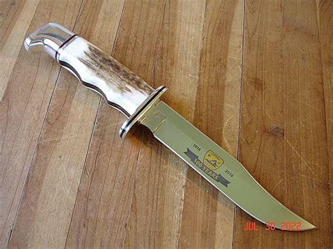 BUCK KNIFE 119 SPECIAL VIRGINIA 100 YEARS ELK ANTLER HANDLE MP 420HC ...