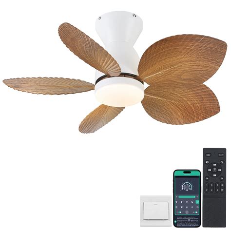 Kviflon Ceiling Fans with Lights, 30 inch Low Profile Ceiling Fan with ...