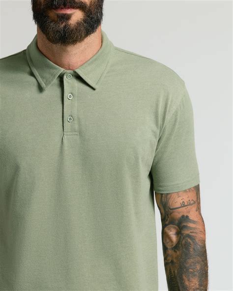Dark Heather Bay Green Short Sleeve Polo | Dark Heather Bay Green Short ...