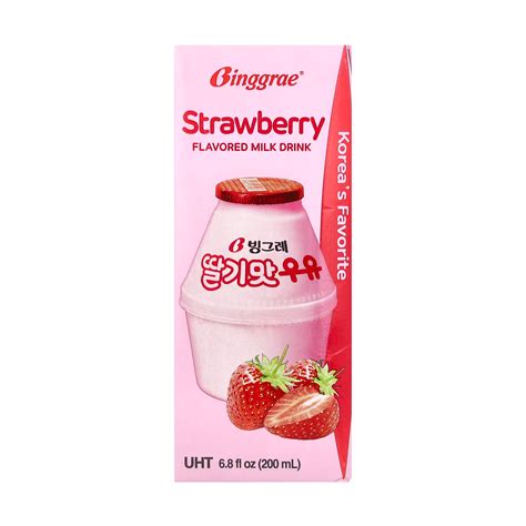 Binggrae Strawberry Flavored Milk Drink 빙그레 딸기맛 우유(200ml) – Seoul Recipe HK