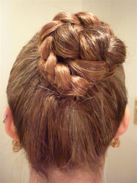 Plaited top bun - tie into a high pony, plait and secure with a ...