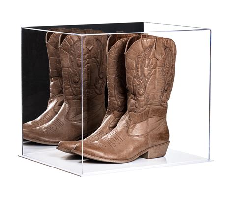 Better Display Cases Cowboy Boot Acrylic Display Case with Mirror and ...
