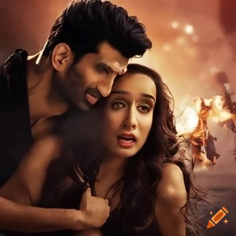 Bollywood movie poster with aditya roy kapur and shraddha kapoor in an ...