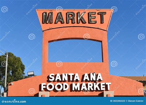 Sign Atop the Santa Ana Food MArket on 1st Street Editorial Photography ...