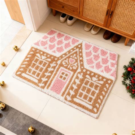 Christmas Bath Mat, Doormat Non-Slip Bathroom Rugs, Xmas Winter Holiday ...
