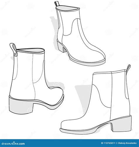 Modern Female Ankle Boots Isolated Stock Vector - Illustration of ...