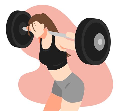 ilustración de mujer en ropa deportiva haciendo levantamiento de pesas. levantando pesas ...