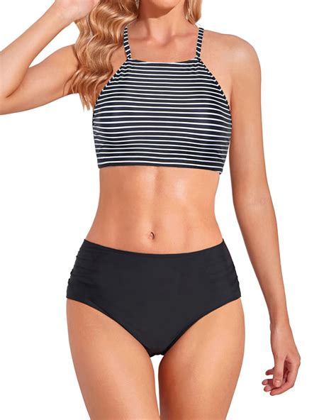 Holipick Two Piece Swimsuit for Women High Neck Bathing Suits Teen ...