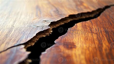 Detailed Inspection of Distressed Laminate Flooring Seam with Unique ...