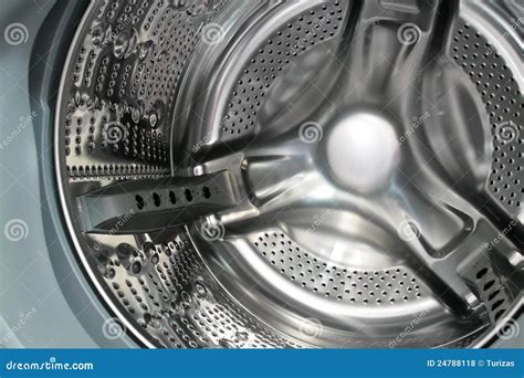 Stainless Steel Drum Washing Machine. Stock Photo - Image of chrome ...