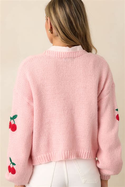 Light Pink Knit Cardigan - All Outerwear | Red Dress