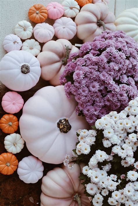 Pink Fall Front Door Decor & Pink Pumpkins