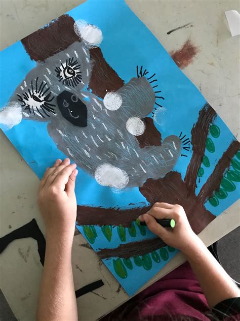 Painted Koala Art Lesson for Elementary School | Printable art ...
