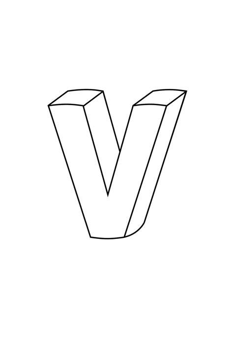 Bubble Letter V 3D at Amber Magoon blog