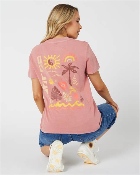 Shop Volcom Lock It Up T-Shirt In Mauve Rose - Fast Shipping & Easy ...
