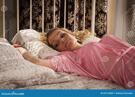 Attractive Blonde Lying on the Bed Stock Image - Image of beauty, hair ...