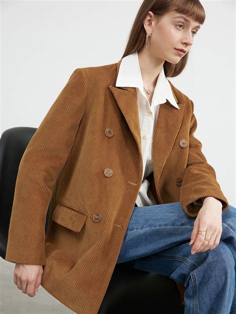 Double Breasted Corduroy Blazer | Blazer outfits for women, Casual ...