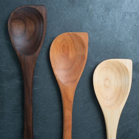 "12" Wooden Corner Spoon, Handmade Lancaster Cast Iron Wood Spoons for ...