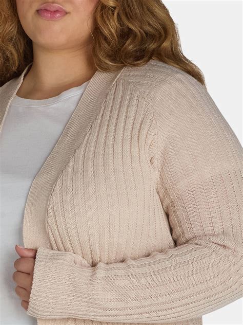 What's Next Women's Plus Size Ribbed Long Duster Cardigan, Sizes 1X-4X ...