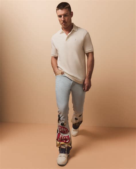 PURPLE Men's PURPLE x Blue Sky P004 Printed Flare Jeans | Neiman Marcus