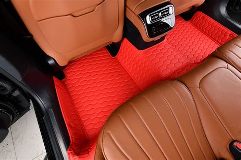 Shop Bright Red Honeycomb Car Floor Mats Online | Manicci