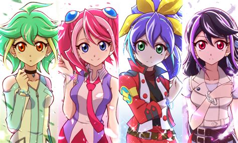 Dynamic Yu-Gi-Oh! Arc-V HD Wallpaper Featuring Lulu and Friends by もこ