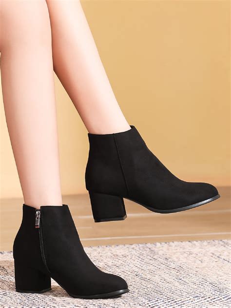 Fall/Winter Black Fashionable Solid Color Classic Women's Pull-On High ...