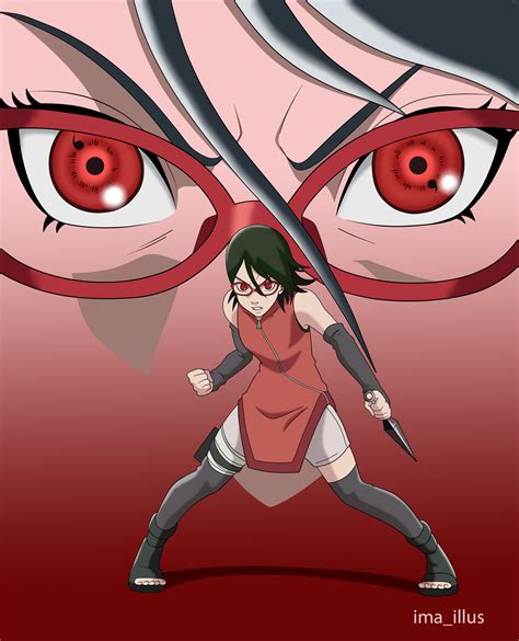 ArtStation - Uchiha Sarada SHARINGAN - Sasuke Tribute - Boruto