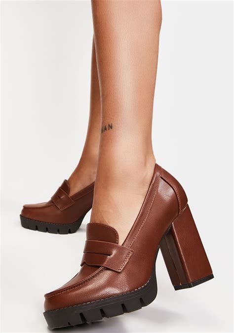 Womens Platform Loafers Brown at Oscar Godson blog