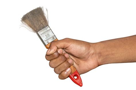Old used flat paint brush with rust and paint marks isolated on PNG ...
