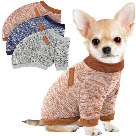 3 Pack Dog Sweaters for Small Dogs Girl Boy Winter Fleece Clothes Warm Soft Dog Sweatshirt ...