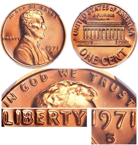 1971 S Doubled Die Obverse DDO Lincoln Memorial Cent Penny | Valuable ...