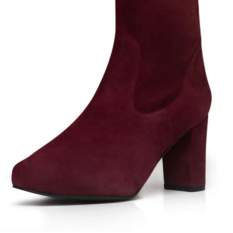 Wide Fit Burgundy Suede Knee High Boots – Sargasso and Grey
