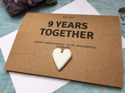 Personalised Custom 9th Anniversary Card 9 Years Together - Etsy UK