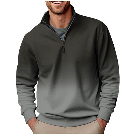 cfhntfmh Quarter Zip Sweatshirt for Men Fashion Printed Long Sleeve ...