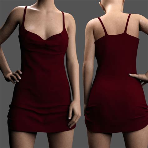 MS Basic Velvet Dress (G8F and G9) - Free Daz Content by MavisSky