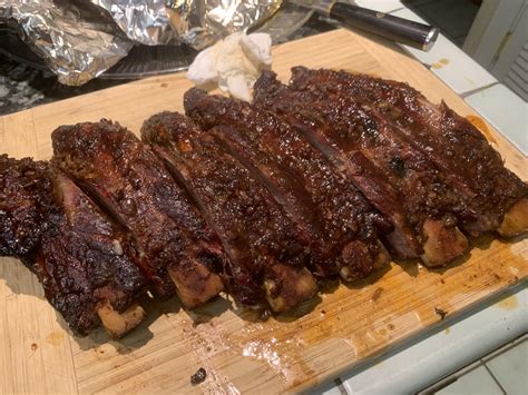 I did 2 Racks of Beef Ribs when we moved into our new house. 3.5 hours ...