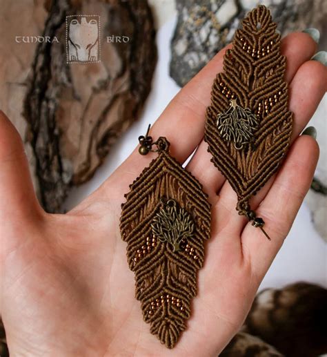 Крупные бохо серьги / Крупные серьги / Серьги макраме / Макраме / Бохо ...
