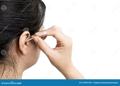 Asian Woman With An Itchy Ears Cleaning,removing The Earwax In Her ...
