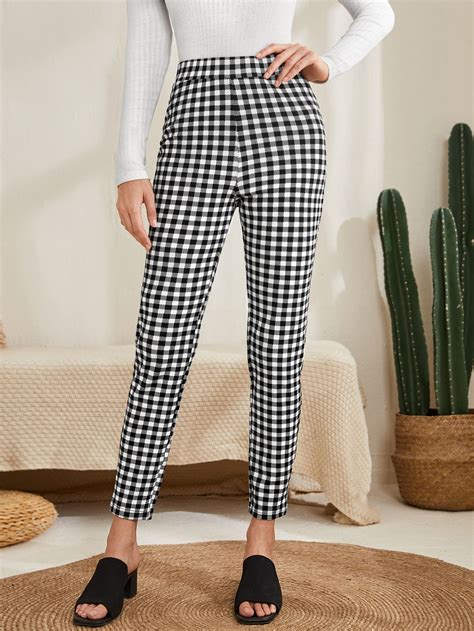 High Waist Gingham Pants | Gingham pants, Gingham, Outfits