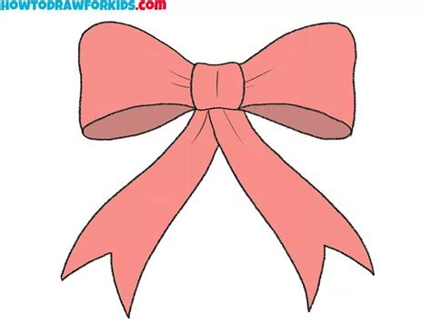 How to Draw a Christmas Bow - Easy Drawing Tutorial For Kids | Bow ...