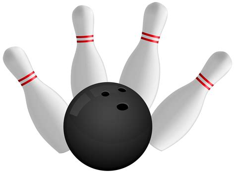A simple clipart image of a bowling pin with red stripes. #5802060